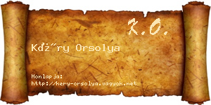 Kéry Orsolya névjegykártya